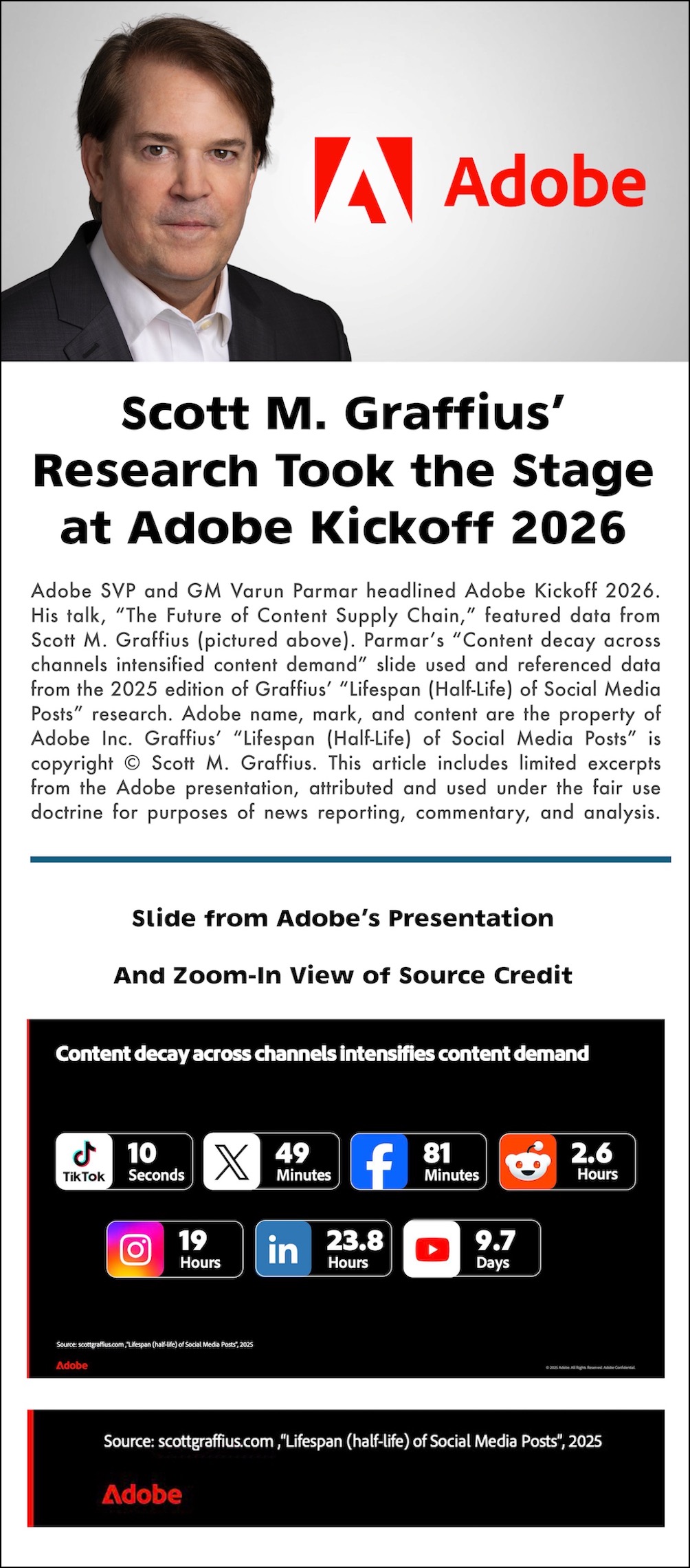adobe svp and gm Varun Parmar featured Graffius research at Adobe Kickoff 2026 - excerpts - lwres